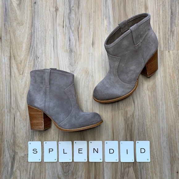 SPLENDID Lakota Gray Suede Western Booties - Women's Size 6 - Picture 12 of 12